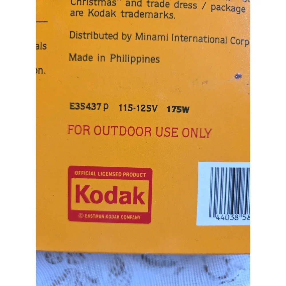 Kodak Color of Christmas 25 Light Outdoor Set C9 Blue & Green Bulbs Vintage 1991